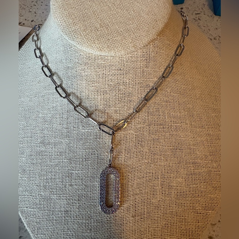 Silver Chain Necklace with Pendant